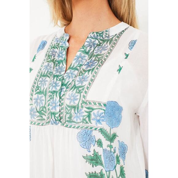 JULIET DUNN Exclusive White Poppy Flared Sleeve Dress Size 1 NWT Retail $295 - Picture 5 of 7